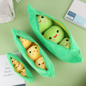 [Childhood MS] Cute Bean 3 Peas In A Pod Plush Toy Soft Throw Sleeping Pillow Stuffed Toys Home Decortion