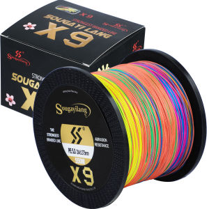 Sougayilang Fishing Line X9 9 Strands Braided Fishing Line 150M 350M 550M PE Multifilament Fishing Line 17-97LB Super Power Smooth Braid Lines Lake River Pond Sea Fishing