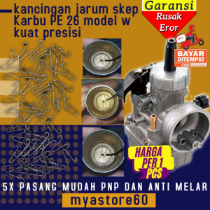Kancingan Kancing Jarum Skep Sekep Karburator Penahan Jarum Karbu Carburator PE 26 NSR 26 PE26 NSR26 Model W Kuat Presisi