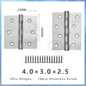 1Pairs(2pcs）304 Stainless Door Hinges bisagra silver/black 3.0*3.03.5*3.54.0*4.0