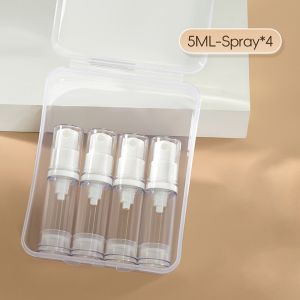 FXUP 3/4Pcs 5-15ML Travel Refillable Bottle Clear Empty Lotion Sprayer Bottle Portable Cosmetic Container