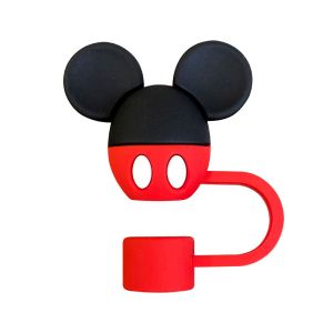 Vui ống hút silicon toppers bìa 1pcs nhân vật hoạt hình Stitch Mickey cốc thủy tinh uống tái sử dụng chống bụi rơm cắm sáng tạo phụ kiện dễ thương trẻ em trai X-Mas Quà Tặng