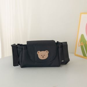 MISSLADY Cartoon Stroller Organizer Bag Cloth Bear Stroller Hanging Bag Universal Large Capacity Baby Stroller Bag Outdoor