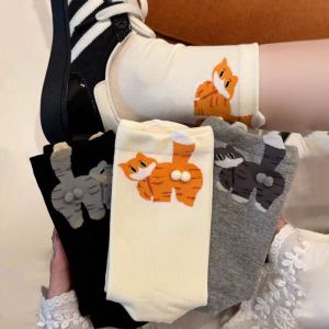 ถุงเท้าลายแมวน่ารัก ระบายอากาศดี นุ่มสบาย ไซส์กลาง เหมาะสำหรับเป็นของขวัญใหม่ๆ