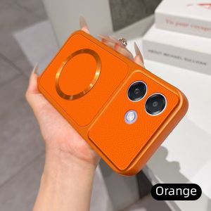 Business Simplicity For OPPO A3X A3 NFC A40M A60 A3i A5i A20 CPH2641 CPH2683 CPH2693 CPH2669 CPH3669 4G 5G Magnetic Back Cover Soft Leather Veneered Phone Silicone Casing