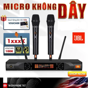 Micro Không Dây JBL Karaoke Hàng Cao Cấp Thu Sóng Sạch Bắt Sóng Xa 150m Không Nhiễm Sóng Khác