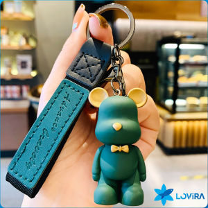 LoviRa Cartoon Keychain Cute Bear Doll Keyring Bag Pendant Couple Car Keyholder 4 Colors