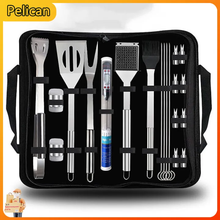 BBQ Tools Set Barbecue Utensil Accessories Thermometer Barbeque ...