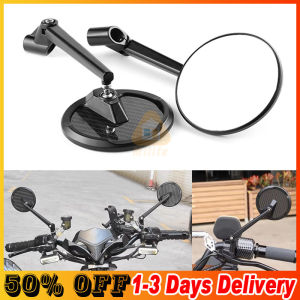 ✅Original fast delivery✅ Genuine Carbon Fiber Side Mirror For Motorcycle Universal Clear Lens Classic Retro Round Mirrors Adjustable For Fazzio Aerox Nmax Mio Click Adv Pcx Sniper Raider Suzuki