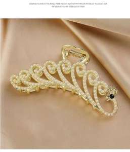 Large Metal Hairpin Diamond Pearl Hair Claw Korean Style Fashion Hair Clamp Hair Accessories