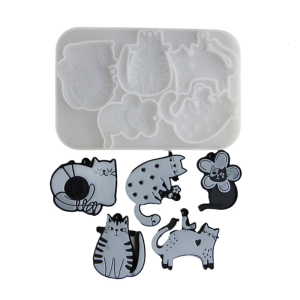 Cats Shape Resin Craft Silicone Molds Jewelry Pendant Moulds Earrings Moulds for Unique Necklace and Earring Creation