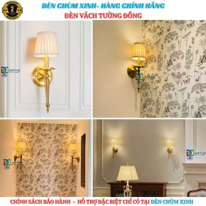 [ĐÈN CHÙM XINH] Đèn vách tường đồng ĐCX-40/553 chính hãng lắp trang trí nhà cổ khách sạn biệt thự