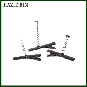RAZIE BIN 10ชิ้นคลิปหนีบผมโลหะสีดำจระเข้ขนาด40มม. พร้อมขดลวดลวดปิ่นปักผมสำหรับงานปาร์ตี้แฟชั่นของเล่นเด็ก