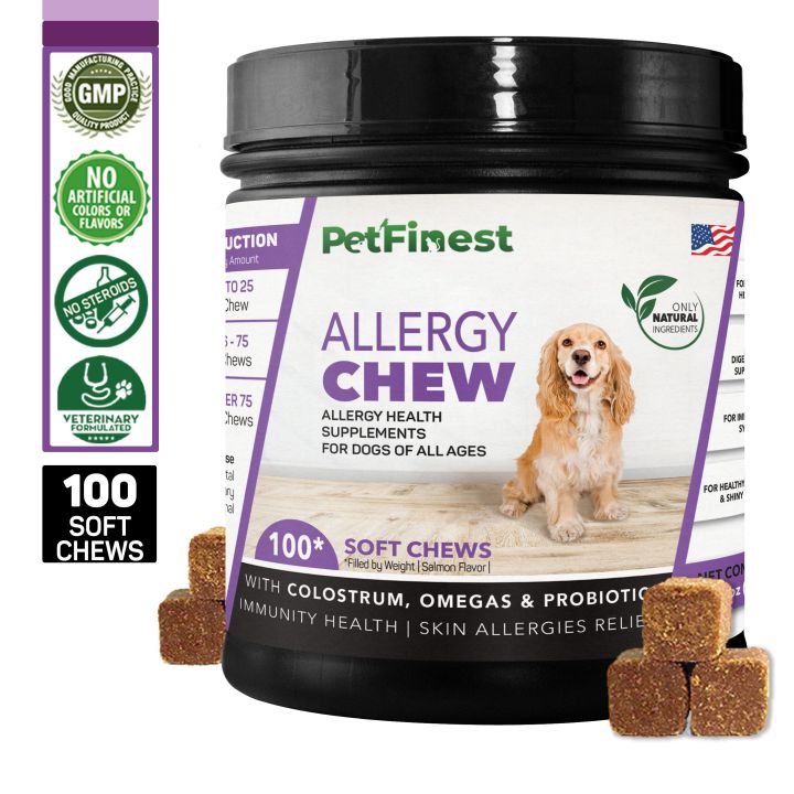 PetFinest Allergy Chew Allergy Relief Immune Supplement for Dogs