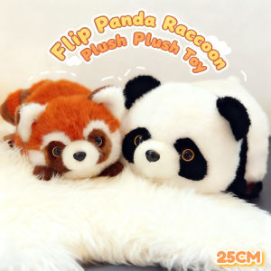 Panda Raccoon Plush Toy 2in1 Double Sided Soft Cute Plushie Flip Change Transforming Birthday Gift