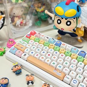 Crayon Shin-Chan Keycap MOA Profile 138 Keys การระเหิดห้าด้านสำหรับเชอร์รี่สวิตช์ MX คีย์บอร์ดแบบกลไก RK61/Anne Pro 2/GK61