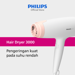 Philips | Hair Dryer 3000 | Pengering Rambut | Melindungi Rambut dengan ThermoProtect Teknologi | Putih | BHD300/10