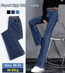[New Arrival] Stretch flared high waisted jeans for women Korean Style Slim Fit Pants S-6XL