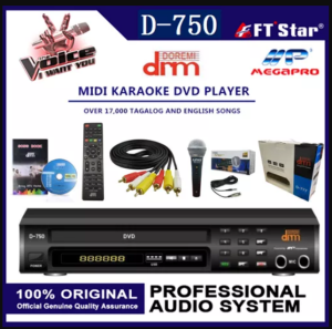 Megapro Doremi D-750 Karaoke Player (Black) Up to 17000 Songs with MTVs and MP3s with Free Wired Microphone