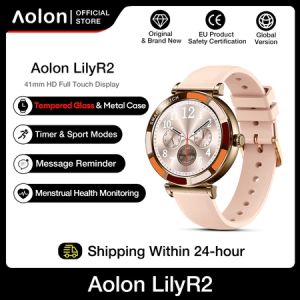 Aolon LILY R2 Smart Watch Women Heart Rate Monitor Full Touch Screen Sports Waterproof Female Period Alert jam Smart Watch Original 100% Fitness Watch Raya Gift 智能手表
