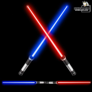 SKISOPGO แท่งเรืองแสง ไลท์เซเบอร์7สี2ชิ้น ดาบเลเซอร์พับเก็บได้เปลี่ยนสีเหนี่ยวนำ แท่งเรืองแสง LED ดาบแฟลช
