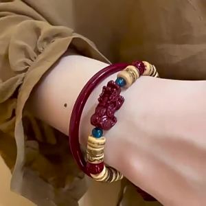 Vòng Tay Gáo Dừa Kiểu Trung Quốc Mới ĐÍNH HẠT CHU SA Pixiu Vòng Tay Phong Cách Trung Quốc Tinh Tế Sang Trọng Dành Cho Phụ Nữ 2024 Trang Sức Tay Mẫu Nổ