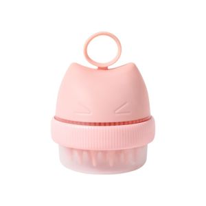 QEFEE Scrubbing Function Cat Bath Brush Soft Bristles Wet and Dry Use Silicone Bath Brush Professional Can Hold Shower Gel Massage Brush Pet Bathing