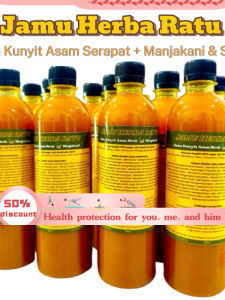 Jamu Herba Ratu  Jamu Kunyit Asam Serapat + Manjakani & Sirih  500ml HomemadeMild and effective