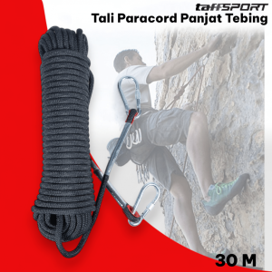 TaffSPORT Tali Paracord Panjat Tebing 30 Meter Climbing Rope Steel Buckle 12mm Super Kuat RM-20