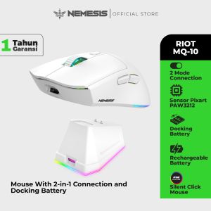 Mouse Wireless Dual Mode Rechargeable Battery with Docking Charging Nemesis RIOT MQ-10