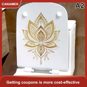 【CANAMEK】 Miếng dán nhà vệ sinh Hoa Sen Vàng Miếng dán tường phòng tắm thẩm mỹ có thể tháo rời tự dính trang trí hoa sen trang trí nhà cửa