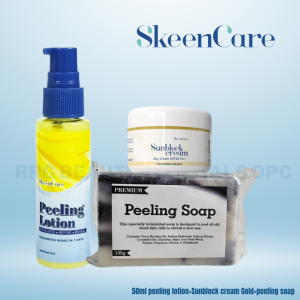 Skeencare Trio 10g SBC Gold + Peeling Lotion + Premium Peeling Soap Best Skin Care Facial Set