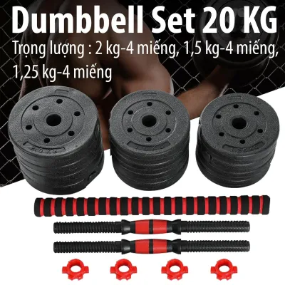 N (ALL 20KG) BG - Bộ tạ tay PVC Bộ Kim Loại Trọng Lương 20KG Cao Cấp Đa Năng Điều ChỉnhThái Lan
