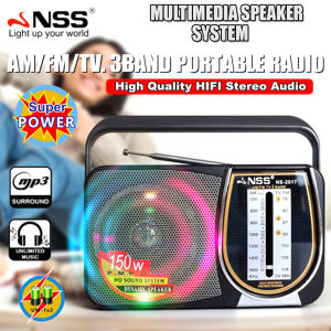 AKAPETRADING- AM.FM.TV. 3 Band Portable Radio ( Inside A/C Cord ) Portable Radio with Speaker & Headphone Jack NS-2017