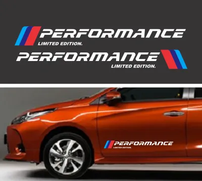 (2 cái| kích thước to) Tem chữ thể thao Performance dán thân xe cánh cửa xe ô tô sáng màu