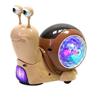 GOUPDO Thời gian nằm sấp Đồ chơi ốc sên phát sáng Xanh Nâu Nhựa Đồ chơi cảm giác tương tác Hài hước Điện Đồ chơi ốc sên điện Dành cho trường mẫu giáo
