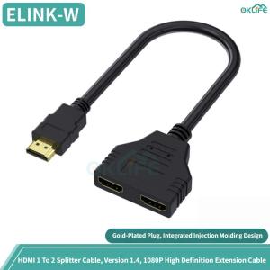 [OKLIFE. SG]1 In 2 Out HDMI Splitter Cable HDMI 1.4 Version 1080P HD Video Adapter Gold Plated Plug Dual Monitor Display