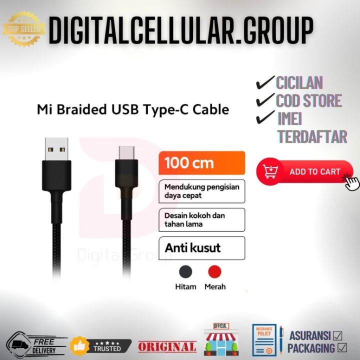 Xiaomi Mi Braided USB Type-C Cable 100cm | Lazada Indonesia