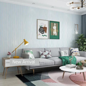 TERBARU Wallpaper Sticker Dinding Ruang Tamu & Kamar Motif Salur Elegan Panjang 8Meter x Lebar 45CM