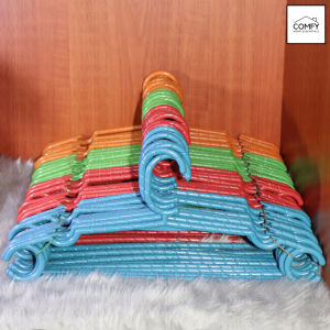 One Dozen (12pcs) 37x15.5cm Adult Colored Plastic Round Laundry Closet 14.5 Inches Hanger