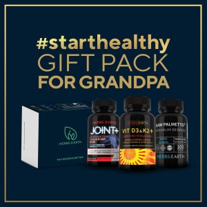 For Grandpa Gift Pack - JointAid Vitamin D3+K2 and Saw Palmetto from Herbs of the Earth