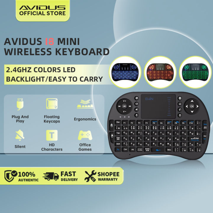 AVIDUS Mini Wireless Keyboard Built-in Touchpad Smartphone TV Box ...