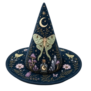 MAOMEI Cổ điển Mũ phù thủy Halloween Cosplay Vành rộng Mũ dự tiệc Phụ kiện Halloween Bướm Mũ lễ hội Halloween