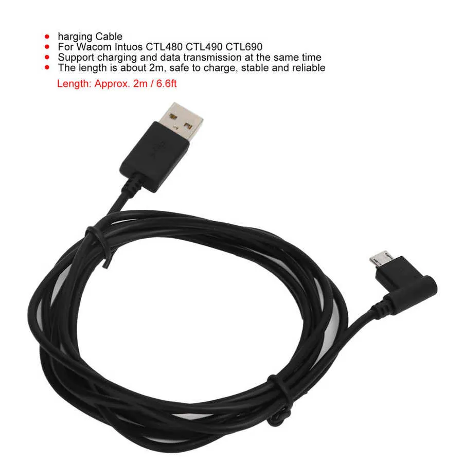 Hot K] 2m Charging Cable Power Supply Cord for Wacom Intuos CTL480 CTL490  CTL690 Drawing Tablet durable and wear-resistant Lazada PH