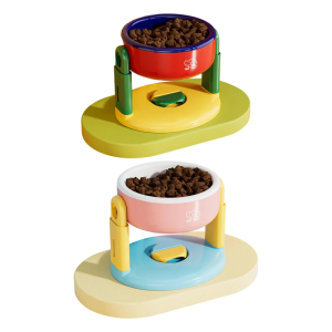 Nhiều chiều cao con Chó Giá đựng khay ăn cho thú cưng với feeders Bát tính năng cho dễ dàng vệ sinh màu sắc tươi sáng