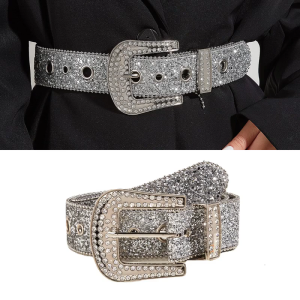 Locomotive Waist Belt Shinning Rhinestone Belts for Woman Men Luxurious Full Diamond Studded Waist Strap for Jeans Dress