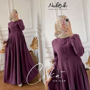 Gamis Drees Cika Nabtik Wanita Terbaru 2023 kekinian Crinkle Airflow