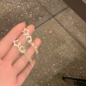 IKAN Anting Rumbai Berlian Imitasi Panjang - Anting Kancing Bintang Berongga - Anting Pernikahan Pengantin