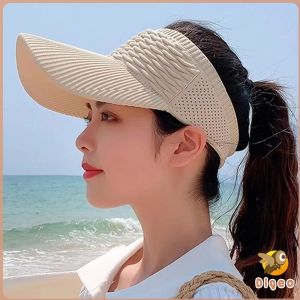 Digeo Women Summer Outdoor Beach Sunscreen Knitted Sun Hat