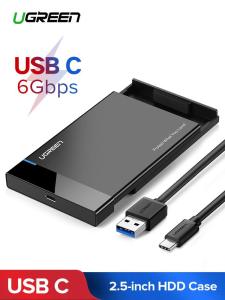 UGREEN USB C Hard Drive Enclosure 2.5 inch USB 3.1 Gen 2 Type C to SATA External Hard Drive Disk Case Adapter Housing for 9.5mm 7.5mm 2.5 Inch SATA I II III PS4 HDD SSD Up to 10TB-Intl